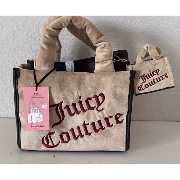 Juicy Couture Pecan & Chocolate Better Together Mini Bag With Mini Bag Charm - Picture 1 of 14